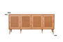 Hanah Home Consola de Roble con Patas de Metal y Tejido de Yute, 180x81x41 cm